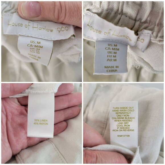 House of Harlow Linen Blend Wide Leg Dress Pants Silky Shimmer Office Siren - Picture 8 of 8